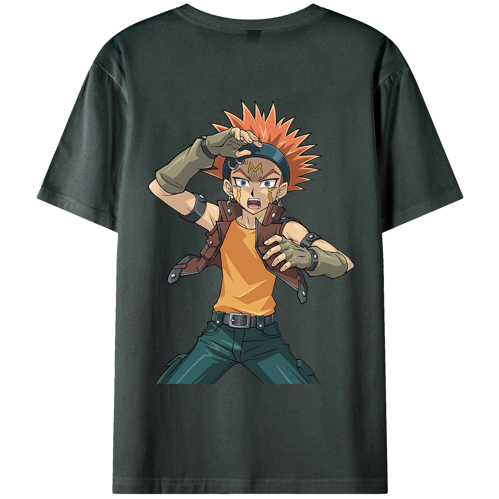 （画像用） 遊☆戯☆王 Yu-Gi-Oh! 綿100％ メンズ半袖Tシャツ（バックプリント） 通気性